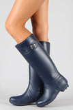 Bamboo Round Toe Knee High Rain Boot