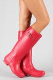 Bamboo Round Toe Knee High Rain Boot