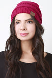 Solid Ridged Knit Beanie