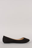 Faux Suede Round Toe Ballet Flat