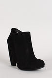 Bamboo Suede Round Toe Heeled Booties