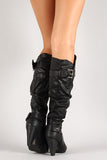 Slouchy Tapered Heel Knee High Boot