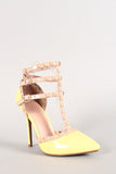 Wild Diva Pastel Patent T-Strap Pump