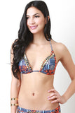 Chain Patch Print Bikini Top