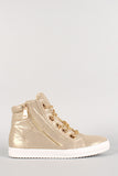 Liliana Shimmer Chain Lace Up Sneaker