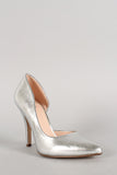 Delicious Metallic Pointy Toe Dorsay Pump