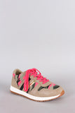 Wild Diva Lounge Camouflage Lace Up Sneaker