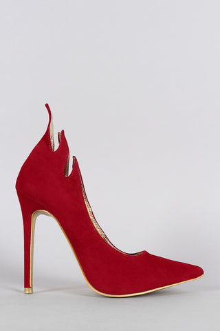 Shoe Republic Suede Flame Pointy Toe Pump