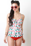 Cherry Ruffle Tankini Set