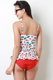 Cherry Ruffle Tankini Set