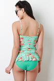 Floral Ruffle Tankini Set