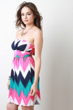 Chevron Strapless Dress