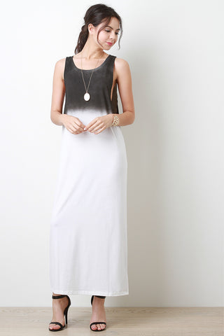 Dip Dye Sleeveless Maxi Dress