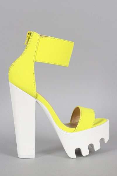 Wild Diva Lounge Neon Chunky Platform Heel