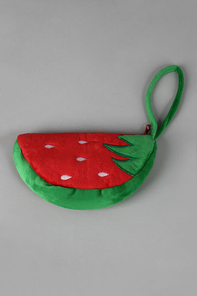 Fuzzy Strawberry Pouch