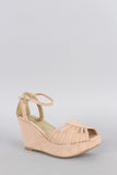 Bamboo Intricate Peep Toe Wedge