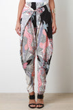 Paisley Drape Twist Tapered Pants