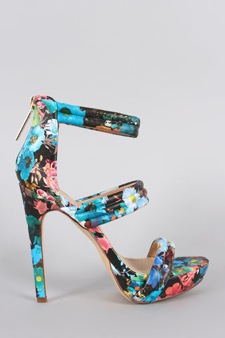 Liliana Cool Floral Open Toe Heel