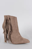 Qupid Western Flair Fringe Bootie