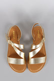 Bamboo Strappy Metallic Sandal