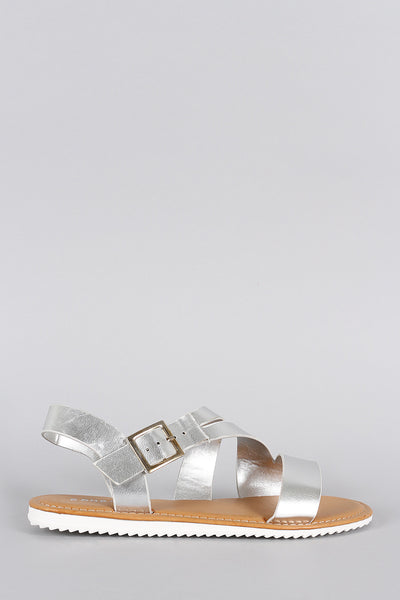 Bamboo Strappy Metallic Sandal