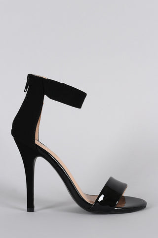 Contrasting Simple Straps Open Toe Heel