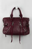 Vegan Leather Suede Threaded Bag