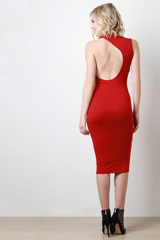 Asymmetrical Racerback Midi Dress