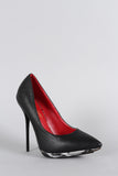 Liliana Magazine Print Pointy Toe Stiletto Pump