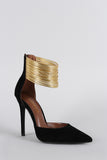 Shoe Republic LA Gold Cuff Pointy Toe Pump
