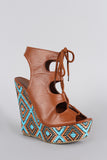 Alluring Tribal Embroidered Caged Wedge