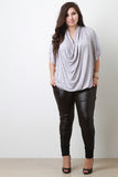 Plus Size Cowl Neck Short Sleeve Top