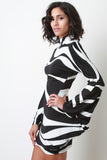 Jagged Swirl Connected Bell Sleeve Dress