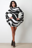 Jagged Swirl Connected Bell Sleeve Dress