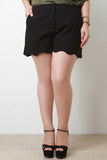 Plus Size Scallop Shorts