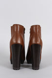 Bamboo Slit Gores Platform Chunky Heel Lug Sole Ankle Boots