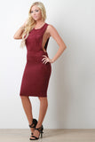 Suede Scooped Sides Midi Dress