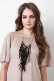 Tiered Suede Fringe Necklace