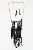 Tiered Suede Fringe Necklace