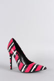 Shoe Republic LA Colorful Snake Pointy Toe Pump