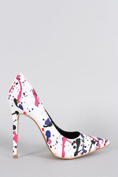 Shoe Republic LA Paint Splatter Pointy Toe Pump