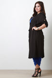 Draped Chiffon Longline Trench Coat