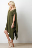 Solid Color Handkerchief Poncho Dress