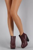 Wild Diva Lounge Elastic Gores Platform Chunky Heeled Booties