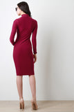 Turtleneck Long Sleeve Midi Dress