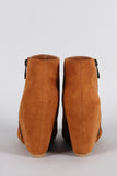 Bamboo Round Toe Wedged Booties