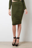 Ruched Panel Midi Skirt