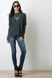 Casual Long Sleeves Dolman Trapeze Top