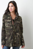 Camouflage Hooded Zipper Jacket