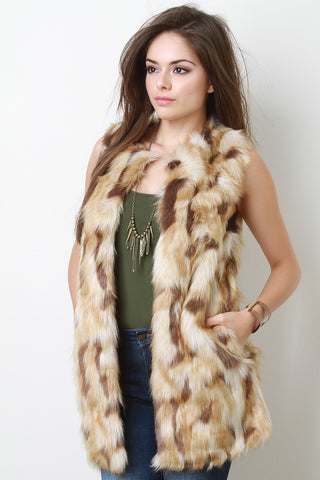 Spotted Faux Fur Vest